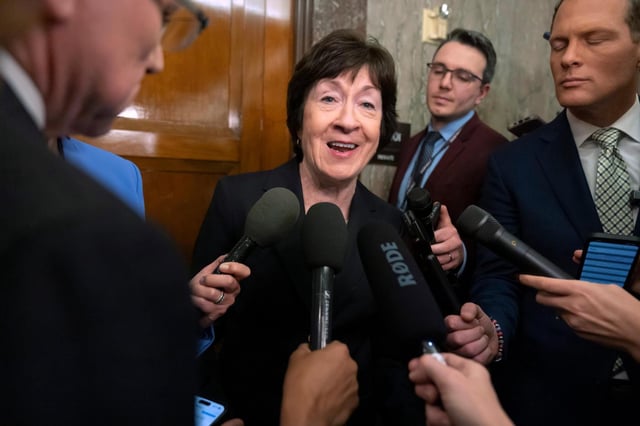 Sen. Susan Collins, R-Maine, says &#34;safe and fair athletic competition has been one of the keys to the success of Title IX. That is why I do not believe that transgender athletes should compete in girls’ and women’s athletics.&#34; (AP file/Mark Schiefelbein)