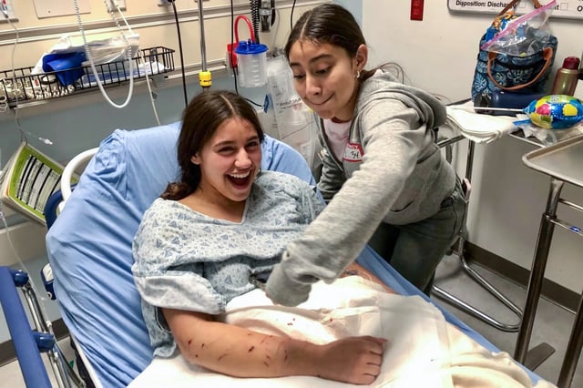 Phoebe Beltran, 15, was bitten by a sea lion on Sunday, March 30, 2025, in Long Beach.