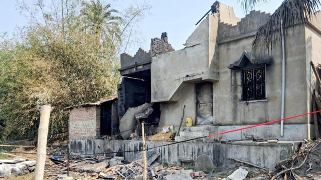 Police said that the fire broke out at the factory in Parthapratim Dholahat area at 8:30pm on Monday. (ANI photo)