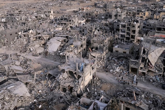 Ein von einer Drohne aufgenommenes Luftbild aus dem Gazastreifen