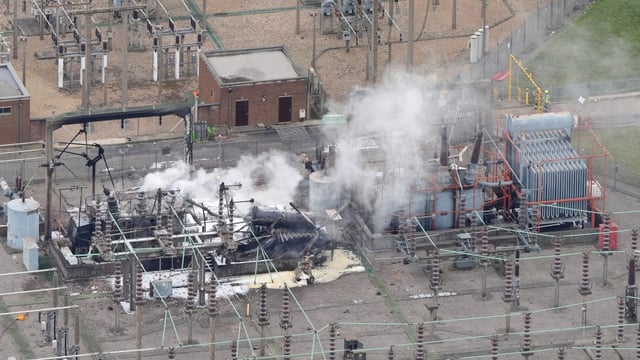 The North Hyde electrical substation caught fire, leading to the closure of Heathrow