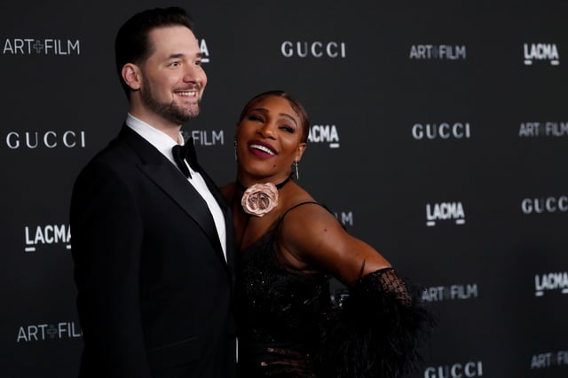 U.S. tennis player Serena Williams and husband, Reddit Co-founder Alexis Ohanian pose at the LACMA Art+Film Gala in Los Angeles, California, U.S. November 6, 2021. REUTERS/Mario Anzuoni/File Photo