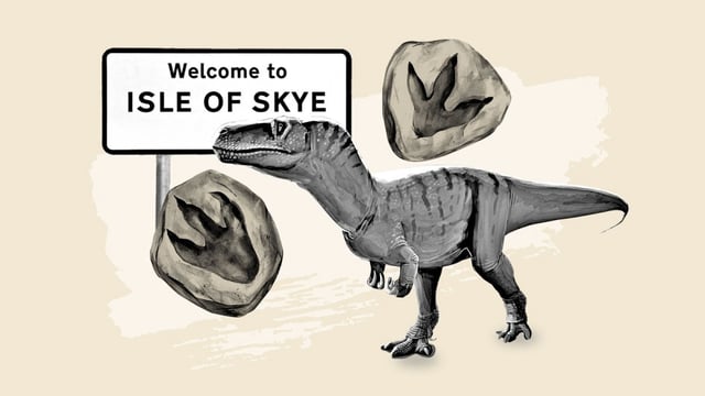 Dinosaur footprints dating back about 167 million years have been discovered on Skye