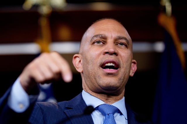  House Minority Leader Hakeem Jeffries at a news conference on March 24, 2025 at the Capitol.