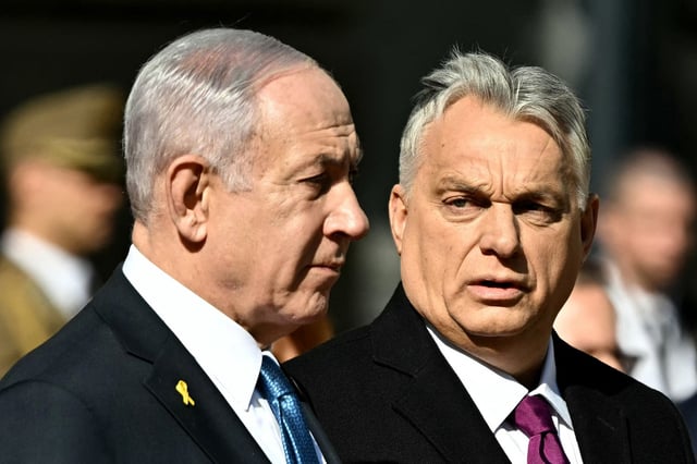 Neyanyahu and Orban in Budapest, Hungary on April 3, 2025. 