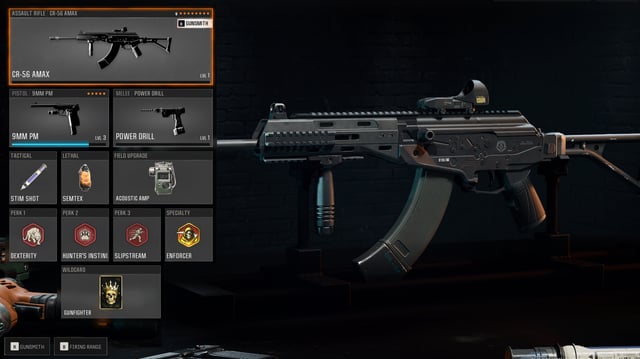 BO6 CR-56 loadout - A full class setup for the assault rifle, showing the sidearm, perks, equipment, and wildcard choices.