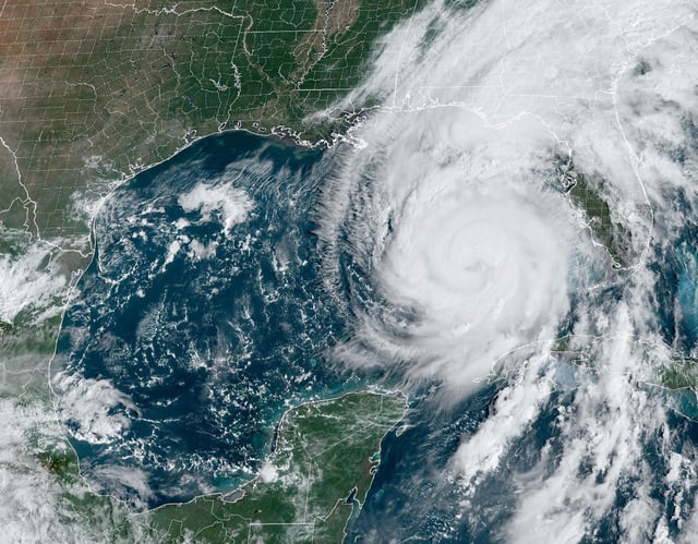 Hurricane Helene is seen in a satellite photo on September 26, 2024.