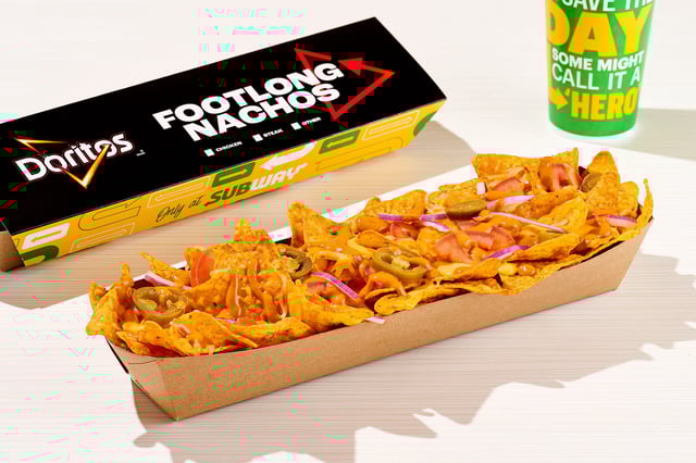 Subway has teamed up with Doritos to introduce Doritos Footlong Nachos, available at Subway restaurants now for a limited time.