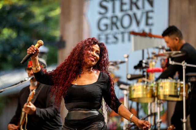 Chaka Khan performs for thousands during the final day of Stern Grove Festival in San Francisco on Aug. 25, 2024. The organizers of San Francisco’s beloved free summer concert series introduced a revamped ticketing system in response to feedback from festivalgoers, as the event looks to reduce the stress often associated with securing tickets.