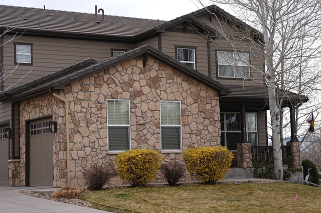 An image of the home in which Kristi Krug was found stabbed and beaten to death taken April 1, 2025, in Broomfield, Colo. (AP Photo/David Zalubowski)