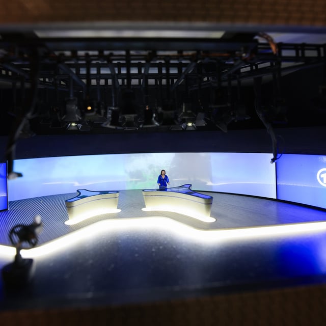 Das Tagesschau-Studio der ARD ist im Miniatur Wunderland in Hamburg nachgebaut.