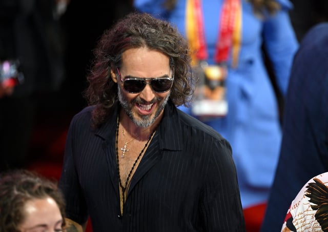 Comedian and actor Russell Brand attends the fourth day of the Republican National Convention at the Fiserv Forum on July 18, 2024, in Milwaukee, Wisconsin.