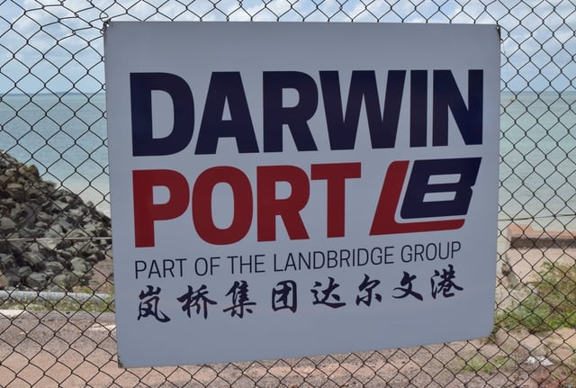 A Darwin port sign in English and Chinese characters. Prime Minister Anthony Albanese said the port needs to be in “Australian hands.” Photo: Shutterstock
