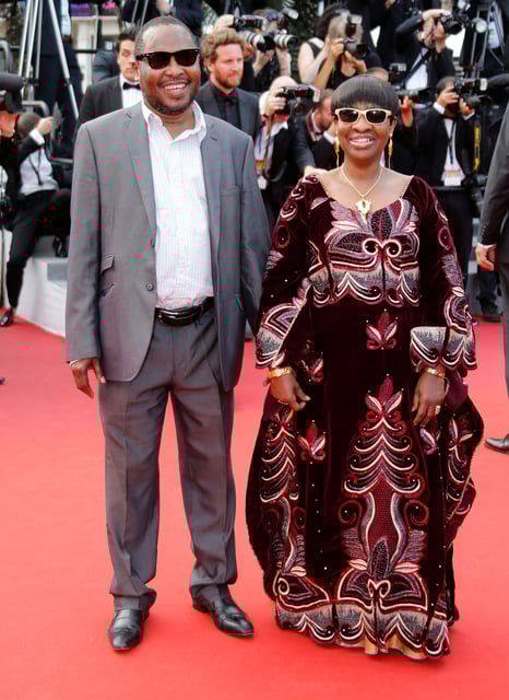 70th Cannes Film Festival - Screening of the TV series "Twin Peaks" presented as part of 70th Anniversary Events - Red Carpet Arrivals - Cannes, France. 25/05/2017. Musicians Amadou Bagayoko and Mariam Doumbia pose.  REUTERS/Regis Duvignau