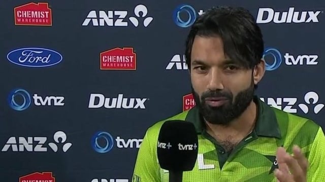 Mohammad Rizwan during post-match chat in 3rd ODI