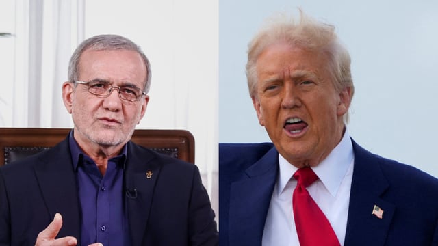 Iran's president Masoud Pezeshkian and US counterpart Donald Trump