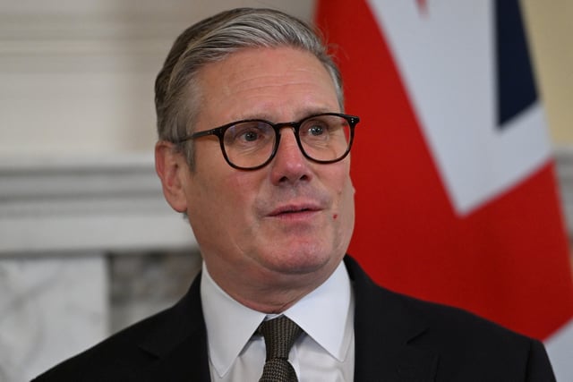 British Prime Minister Keir Starmer looks on, during the day he meets with Barbados' Prime Minister Mia Mottley at Downing Street in London, Britain, April 4, 2025. Eddie Mulholland/Pool via REUTERS/File Photo