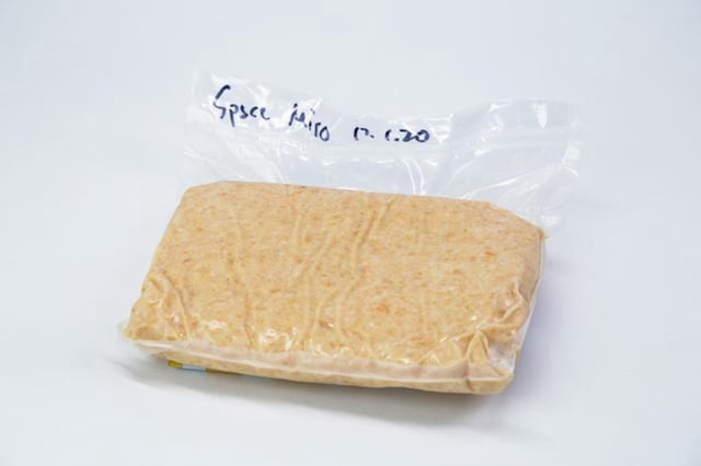 The package of space miso, seen here before its trip to the ISS. © Jimmy Day