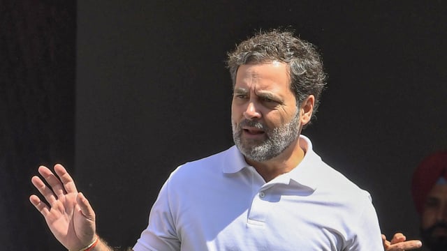 Lok Sabha LoP and Congress MP Rahul Gandhi at Parliament House in New Delhi.