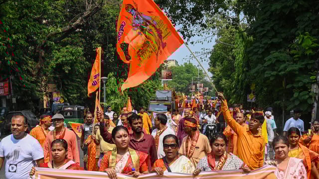 BJP leader Dilip Ghosh defended armed Ram Navami rallies in West Bengal