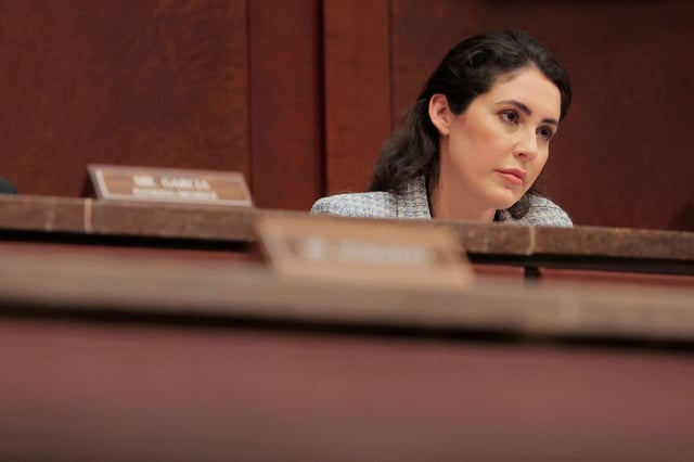 Rep. Anna Paulina Luna (R-FL) looks on during a House Oversight Subcommittee hearing at the U.S. Capitol on April 01, 2025 in Washington, DC.
