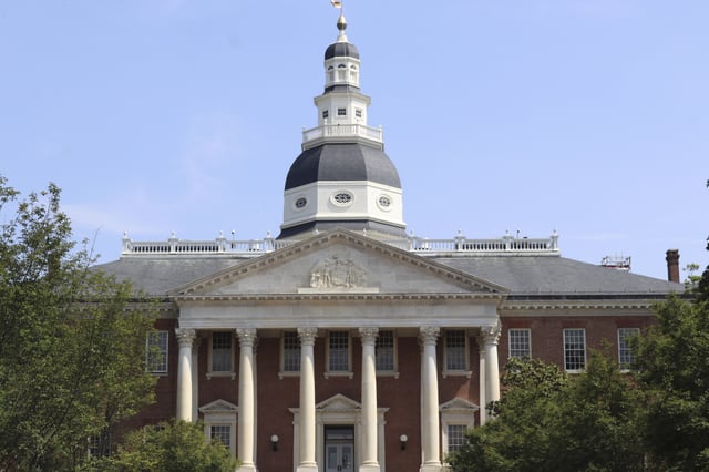FILE - The Maryland State House is shown, May 11, 2023, in Annapolis, Md. (AP Photo/Brian Witte, File)