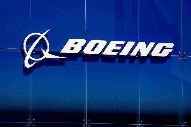 A Boeing logo is seen at the 54th International Paris Airshow at Le Bourget Airport near Paris, France, June 18, 2023. REUTERS/Benoit Tessier/File Photo