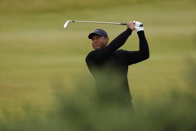 Golf - The 152nd Open Championship - Royal Troon Golf Club, Troon, Scotland, Britain - July 17, 2024 Tiger Woods of the U.S. during practice REUTERS/Andrew Couldridge/File Photo