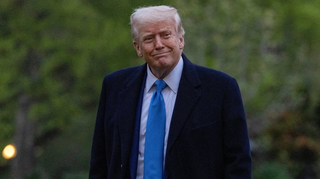 WASHINGTON, DC - APRIL 06: U.S. President Donald Trump walks on the south lawn of the White House on April 06, 2025 in Washington, DC. The president spent the weekend on Florida playing in the Senior Club Championship in Jupiter, Florida.  (Photo by Tasos Katopodis/Getty Images)