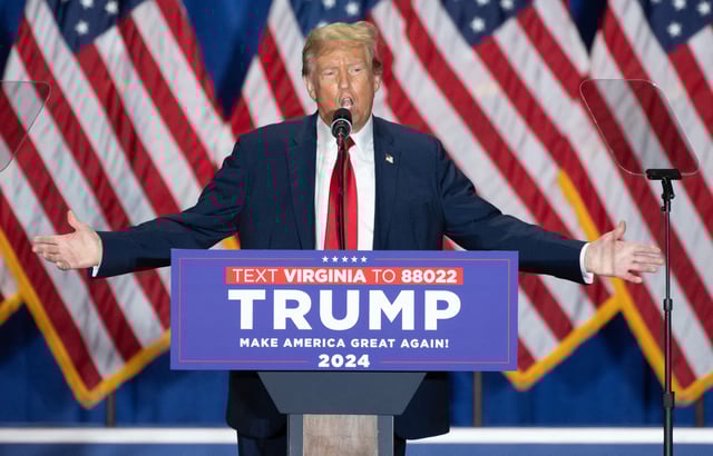President Donald Trump speaks at a rally in Richmond, Virginia on March 2, 2024.