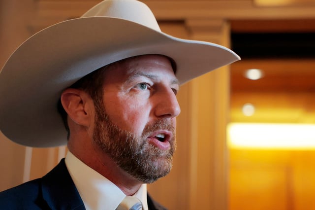 Sen. Markwayne Mullin, R-Okla., at the Capitol on March 13, 2025