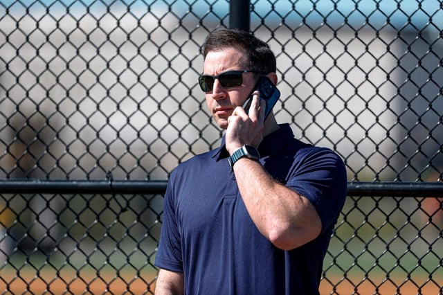 Detroit Tigers vice president and assistant general manager Sam Menzin during spring training at TigerTown in Lakeland, Fla. on Tuesday, Feb. 20, 2024.