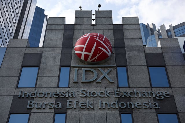 Indonesia Stock Exchange (IDX) signage is seen on its building in Jakarta, April 8, 2025. REUTERS/Willy Kurniawan