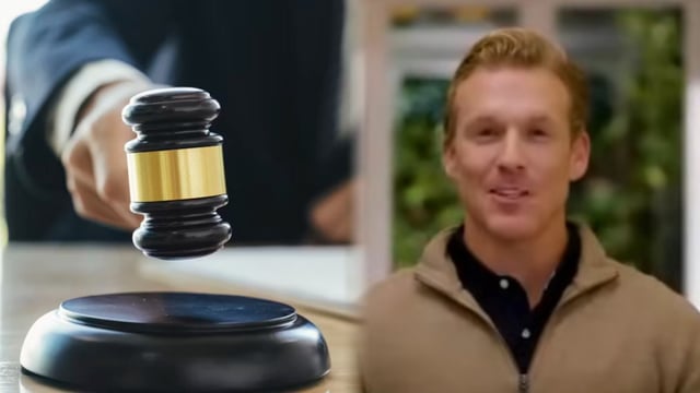 AI model next to court room hammer