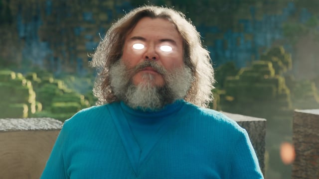 Jack Black's Steve with white eyes in the Minecraft Movie (custom image)
