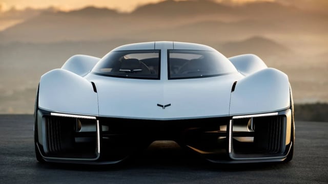 A rendering of an electric Corvette, produced by General Motors on April 7, 2025.