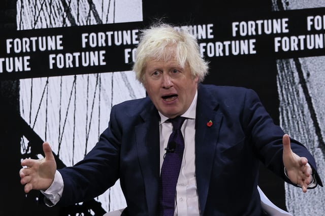 The Honorable Boris Johnson, former Prime Minister of the United Kingdom, speaks onstage at the Fortune Global Forum on November 11, 2024 in New York City. 