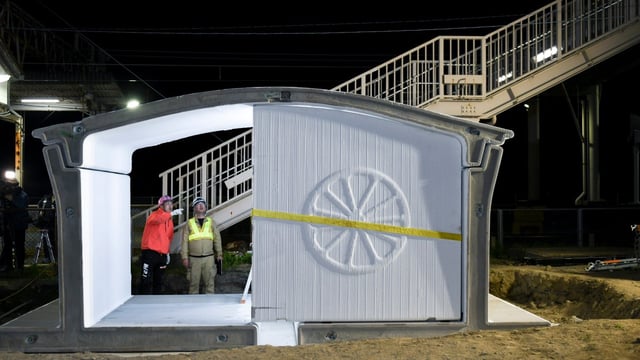The new Hatsushima train station was 3D-printed in concrete and assembled overnight