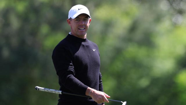 Northern Ireland's Rory McIlroy on the 12th hole during a practice round. (REUTERS)