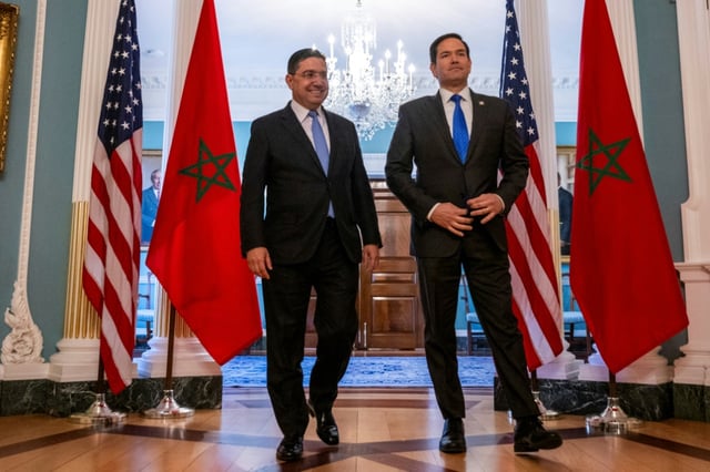 US Secretary of State Marco Rubio and Moroccan Foreign Minister Nasser Bourita  meet at the State Department
