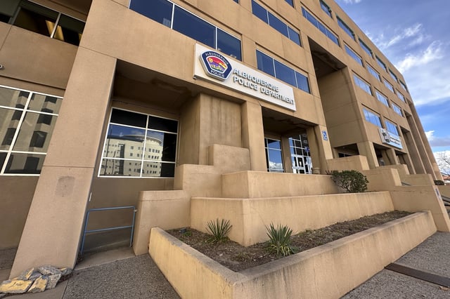 FILE - The Albuquerque Police Department headquarters is viewed Feb. 2, 2024, in Albuquerque, N.M. (AP Photo/Susan Montoya Bryan, File)