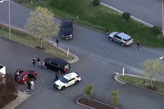 Police investigate a shooting in the area of Old Greenwich Circle in Spotsylvania County, Va., on Tuesday.