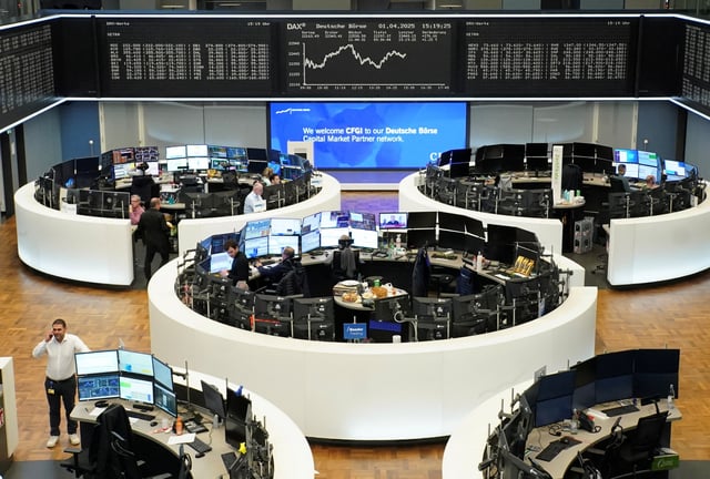  price index DAX graph is pictured at the stock exchange in Frankfurt, Germany, April 1, 2025. REUTERS/Staff/File Photo