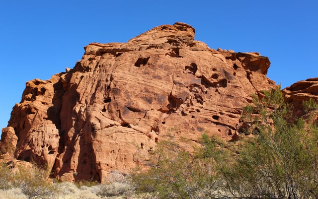 File photo. A rock formation at a picnic area inside Lake Mead National Recreation Area in Nevada.