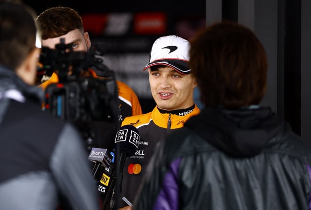Formula One F1 - Japanese Grand Prix - Suzuka Circuit, Suzuka, Japan - April 6, 2025 McLaren's Lando Norris speaks to the media after finishing second in the Japanese Grand Prix REUTERS/Manami Yamada/File Photo