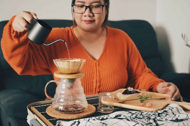 Many coffee enthusiasts swear by the pour-over coffee process. (Photo by Auttapol Sangsub on Shutterstock)
