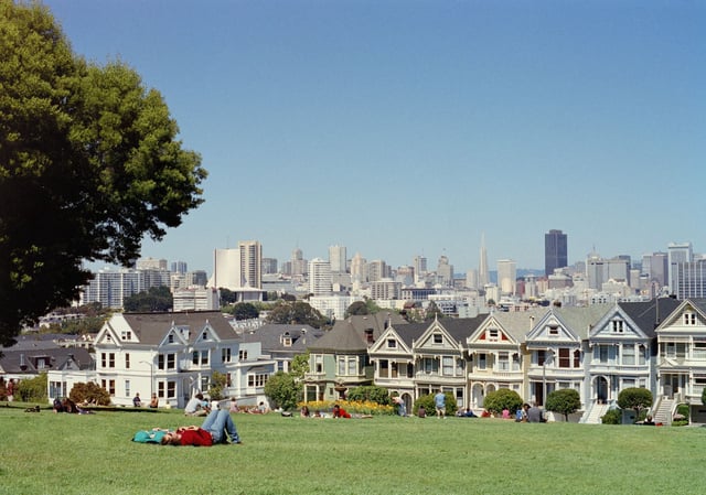 A view of Alamo Square Park.