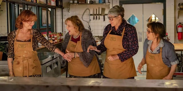 Susan Sarandon, Brenda Vaccaro, Lorraine Bracco, and Talia Shire in Nonnas.