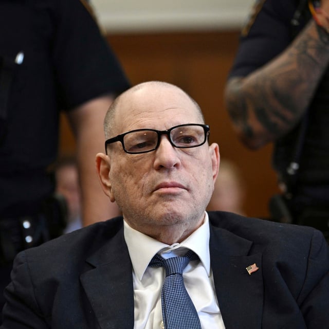 Harvey Weinstein appears in State Supreme Court for a hearing in his sexual assault case on Wednesday, April 9, 2025 in New York. (Curtis Means/Pool Photo via AP)