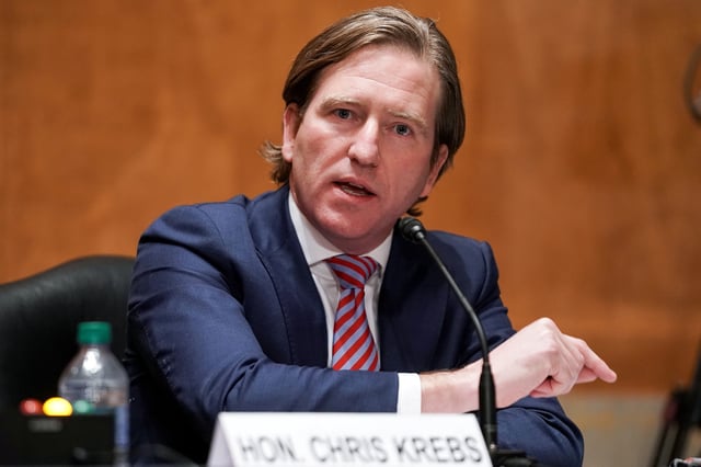 Christopher Krebs, former director of the Cybersecurity and Infrastructure Security Agency, testifies during a Senate Homeland Security & Governmental Affairs Committee hearing to discuss election security and the 2020 election process, in Washington, U.S., December 16, 2020. Greg Nash/Pool via REUTERS